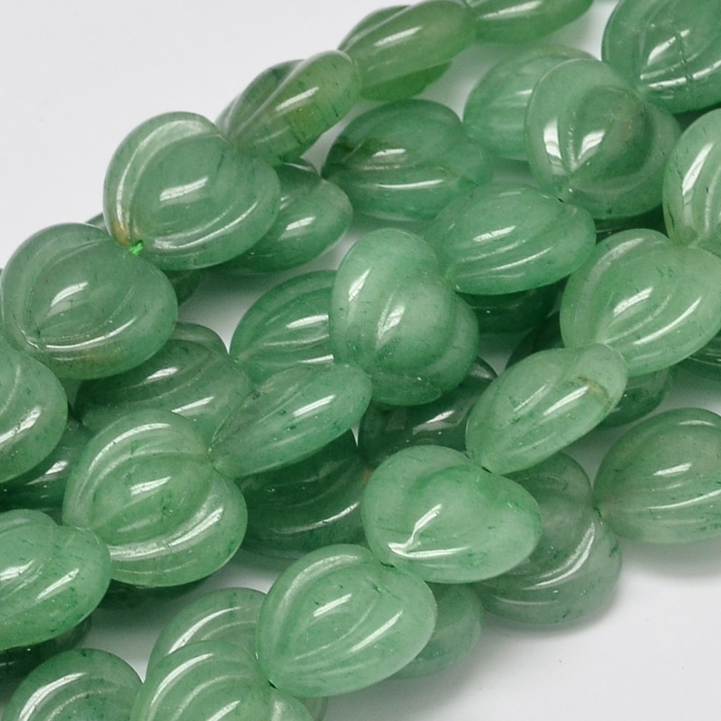 PandaHall Natural Green Aventurine Heart Bead Strands, 19x19x10mm, Hole: 1mm; about 23pcs/strand, 15.5" Green Aventurine Heart