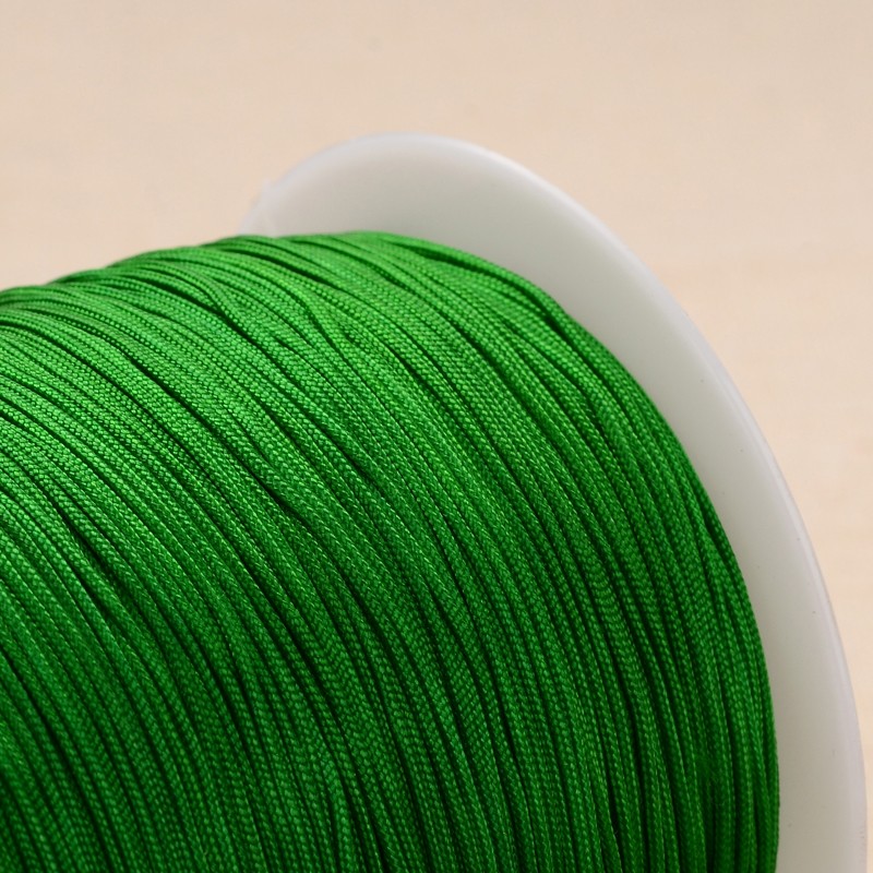 PandaHall Polyester Cord, Green, 1mm, about 300meter/roll Polyester Green