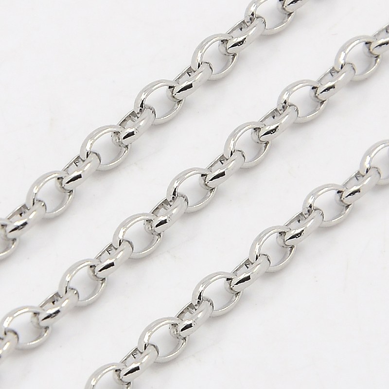 PandaHall 304 Stainless Steel Cable Chains, Stainless Steel Color, 4.5x3.5x0.8x1.2mm Stainless Steel