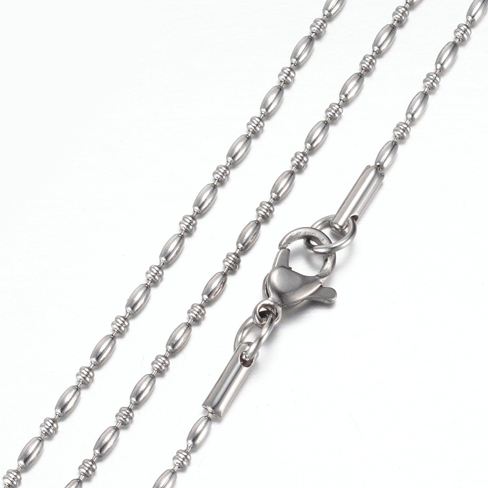 PandaHall 304 Stainless Steel Necklaces, with Lobster Claw Clasps, Stainless Steel Color, 20.6"(52.5cm); 1.5mm Stainless Steel