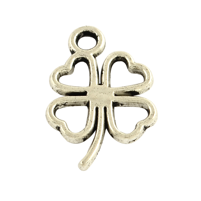 PandaHall Tibetan Style Alloy Pendants, Lead Free & Cadmium Free, Clover, Antique Silver, 17x11x1.5mm, Hole: 2mm; about 1880pcs/1000g Alloy...