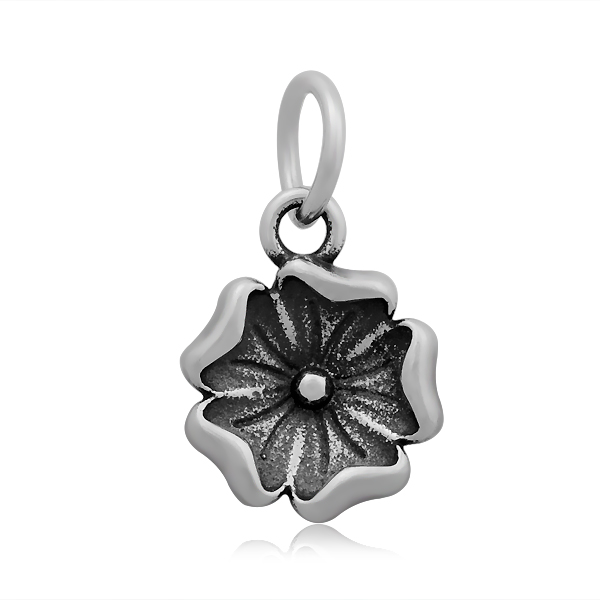 PandaHall Flower 316 Stainless Steel Pendants, Antique Silver, 15x11x3mm, Hole: 5mm Stainless Steel Flower