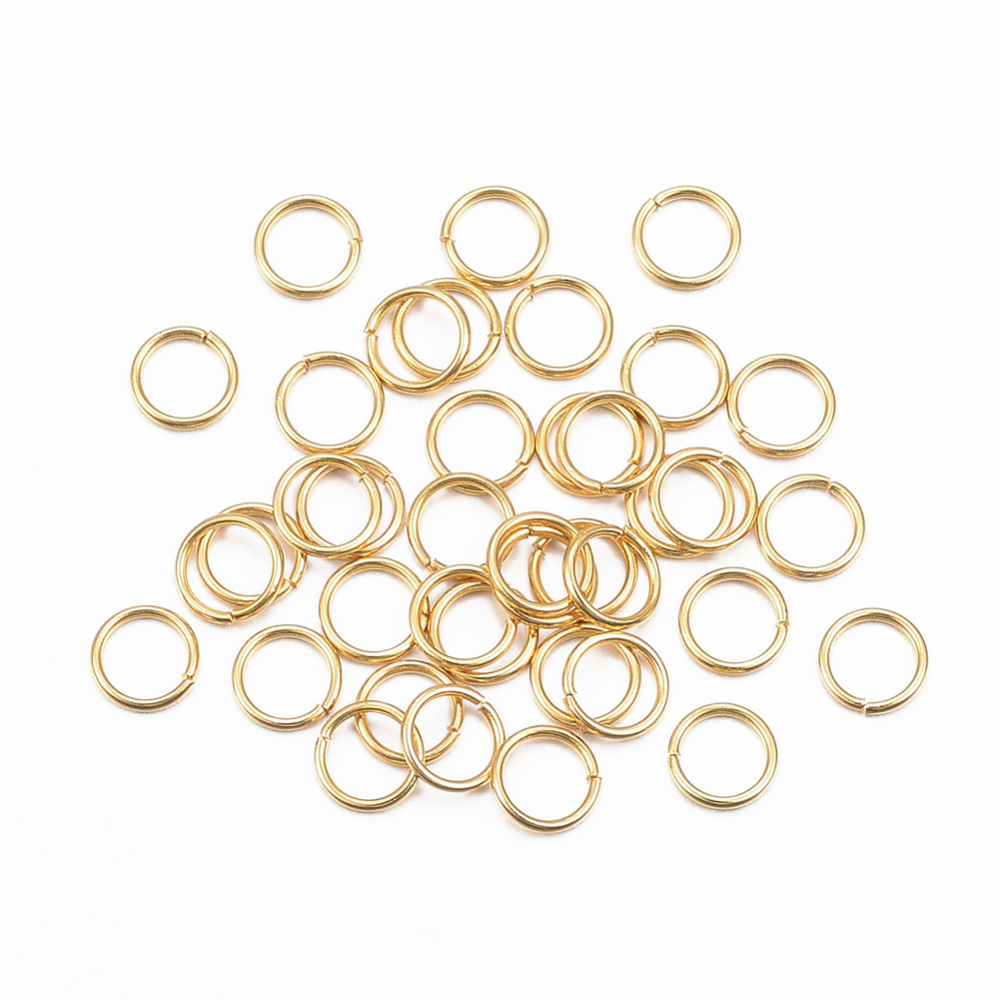 PandaHall 304 Stainless Steel Jump Rings, Close but Unsoldered Jump Rings, Golden, 4x0.5mm; about 3mm inner diameter Stainless Steel Ring