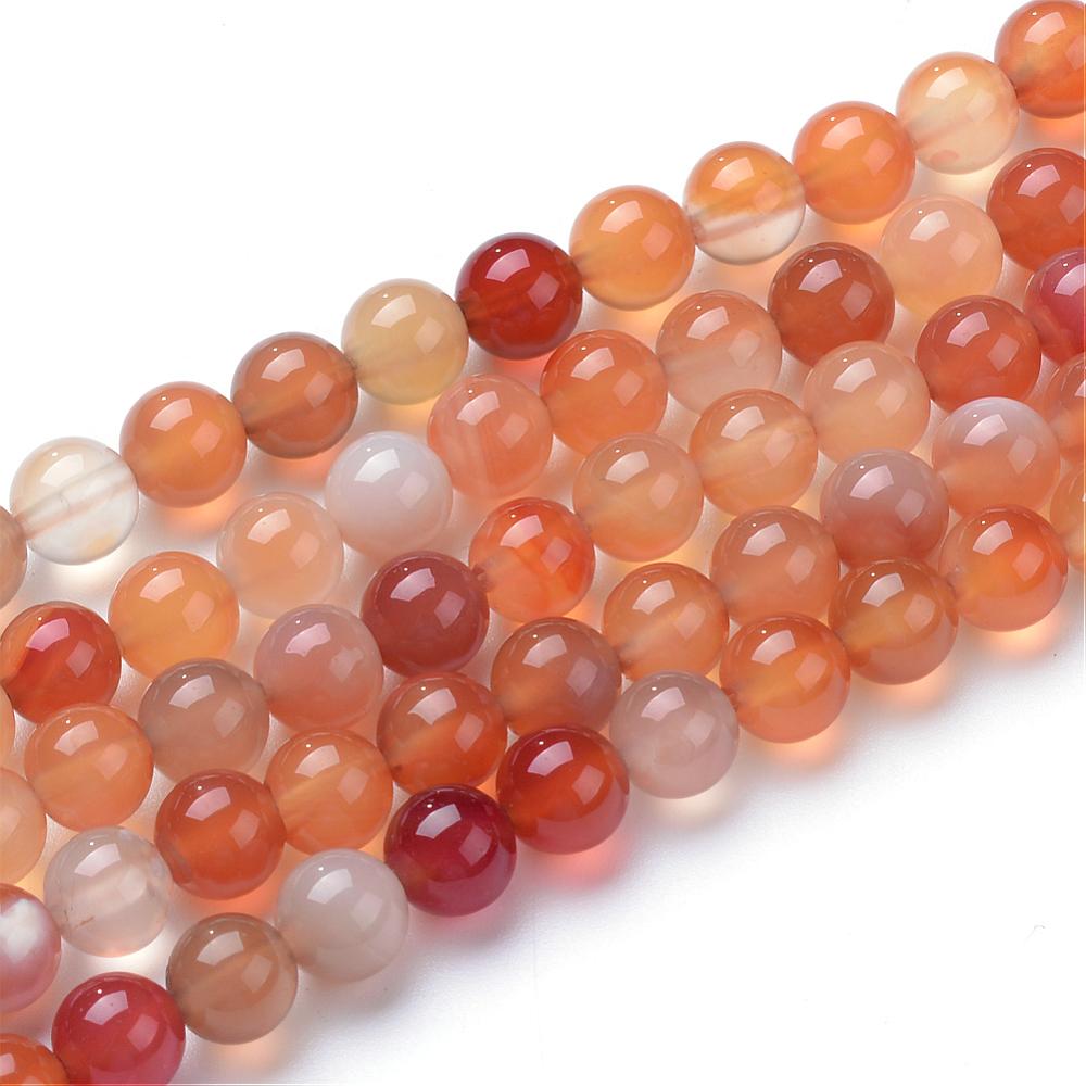 PandaHall Natural Carnelian Bead Strands, Round, 6mm, Hole: 1mm; about 70pcs/strand, 15.7" Carnelian Round