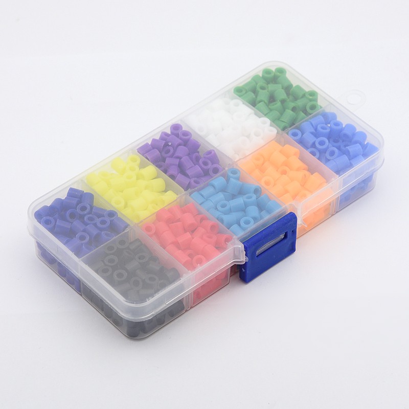 PandaHall 1Box PE DIY Melty Beads Fuse Beads Refills, Tube, Mixed Color, 5x5mm, Hole: 3mm Plastic Tube Multicolor