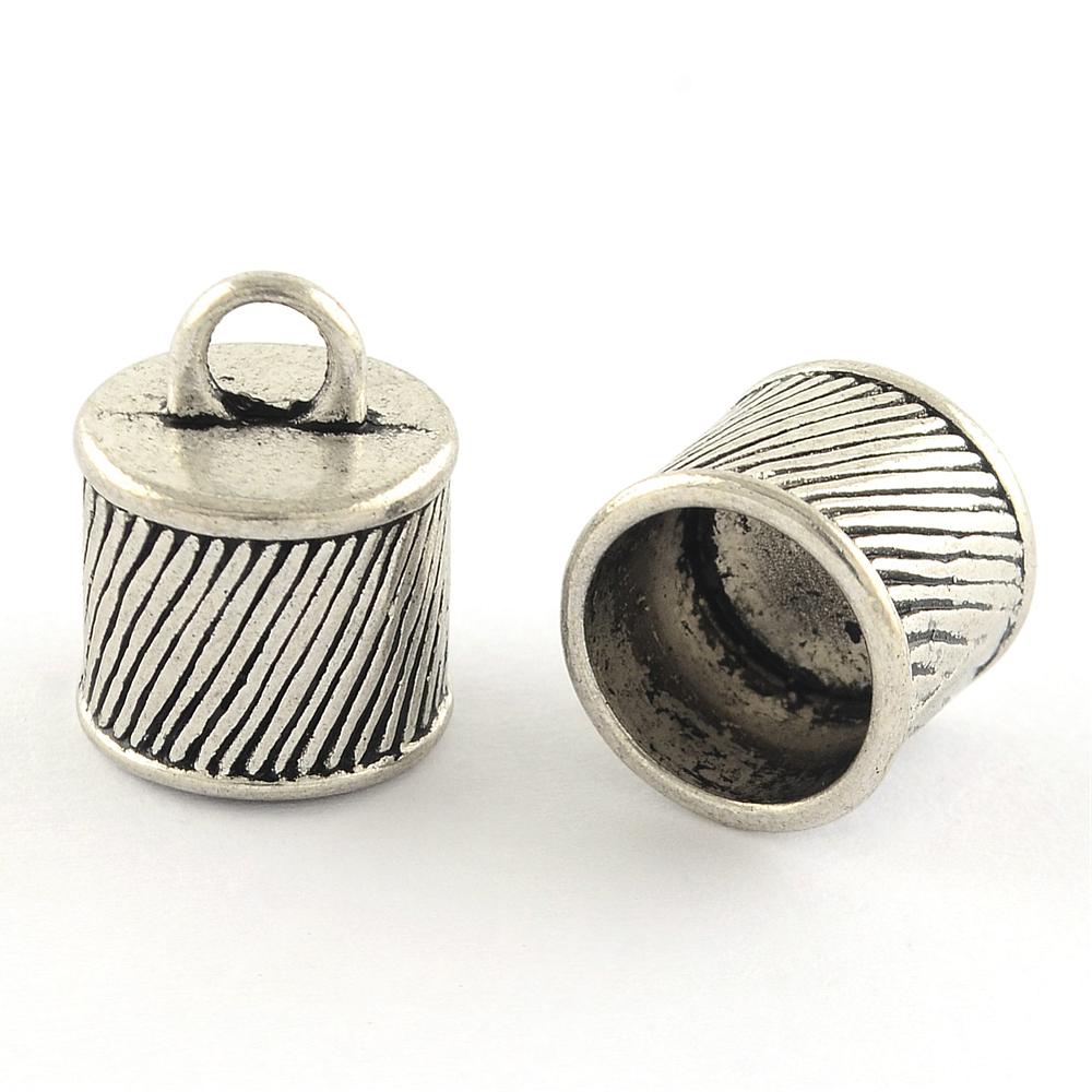 PandaHall Tibetan Style Alloy Cord Ends, Cadmium Free & Nickel Free & Lead Free, Antique Silver, 15.5x12mm, Hole: 3.5mm; about 290pcs/1000g...