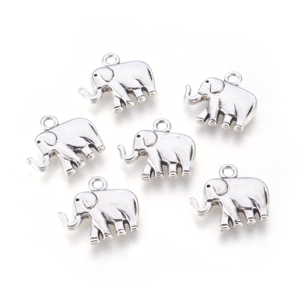 PandaHall Tibetan Silver Pendants, Lead Free, Cadmium Free and Nickel Free, Antique Silver Color, Elephant, about 21mm long, 18mm wide, 5mm...