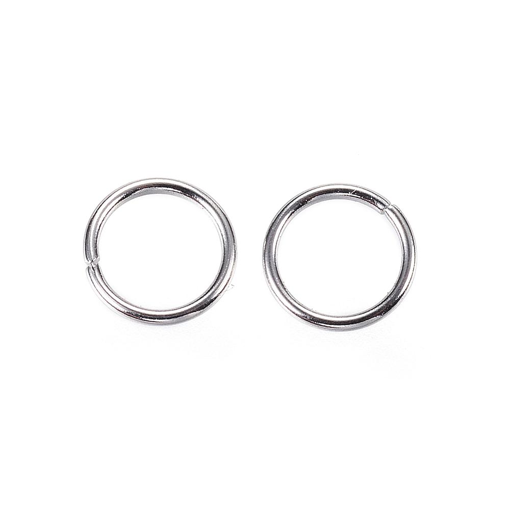 PandaHall 304 Stainless Steel Jump Rings, Close but Unsoldered Jump Rings, Stainless Steel Color, 7x0.8mm; about 5.4mm inner diameter...