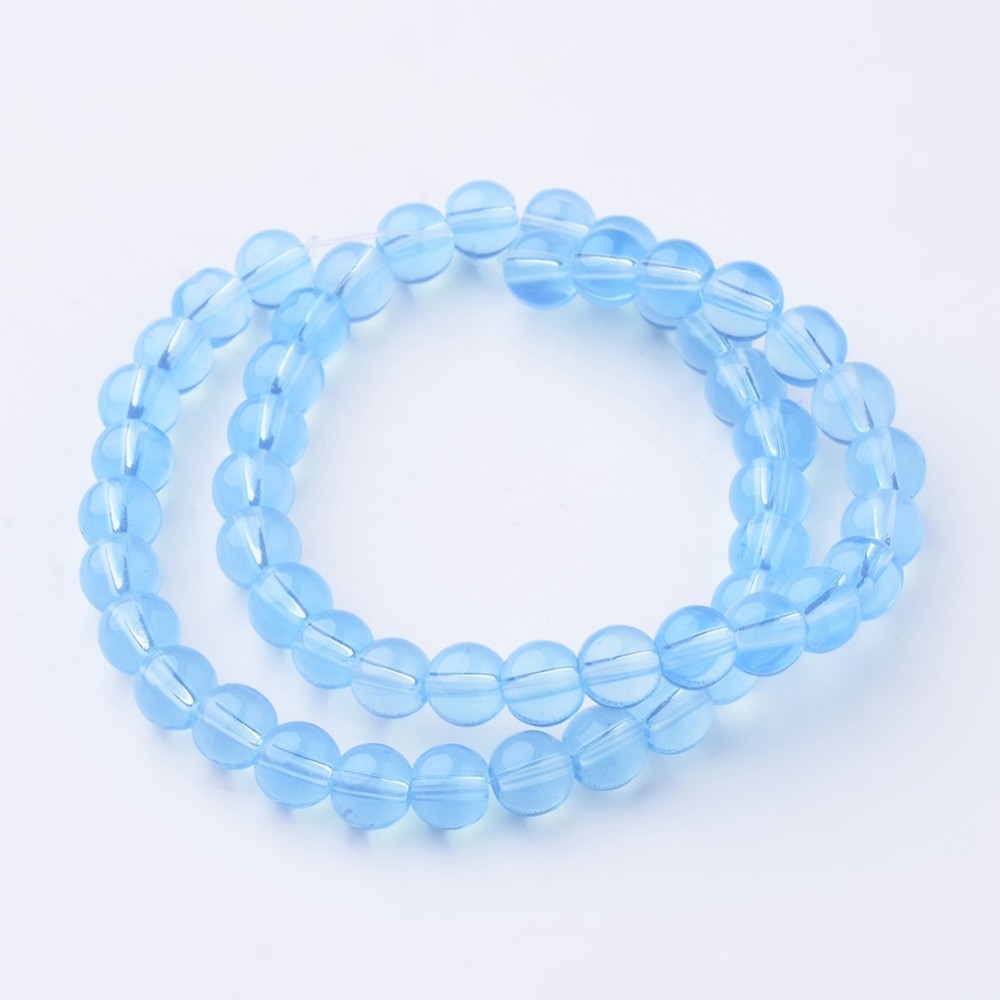 PandaHall Opalite Beads Strands, Round, Dyed, 6mm, Hole: 1mm; about 52pcs/strand, 11.4" Opalite Round