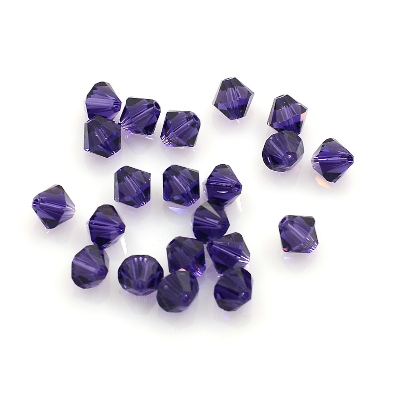 PandaHall Austrian Crystal Beads Loose Beads, 6mm Purple Velvet 5301 Bicone, Size: about 6mm long, 6mm wide, Hole: 1mm