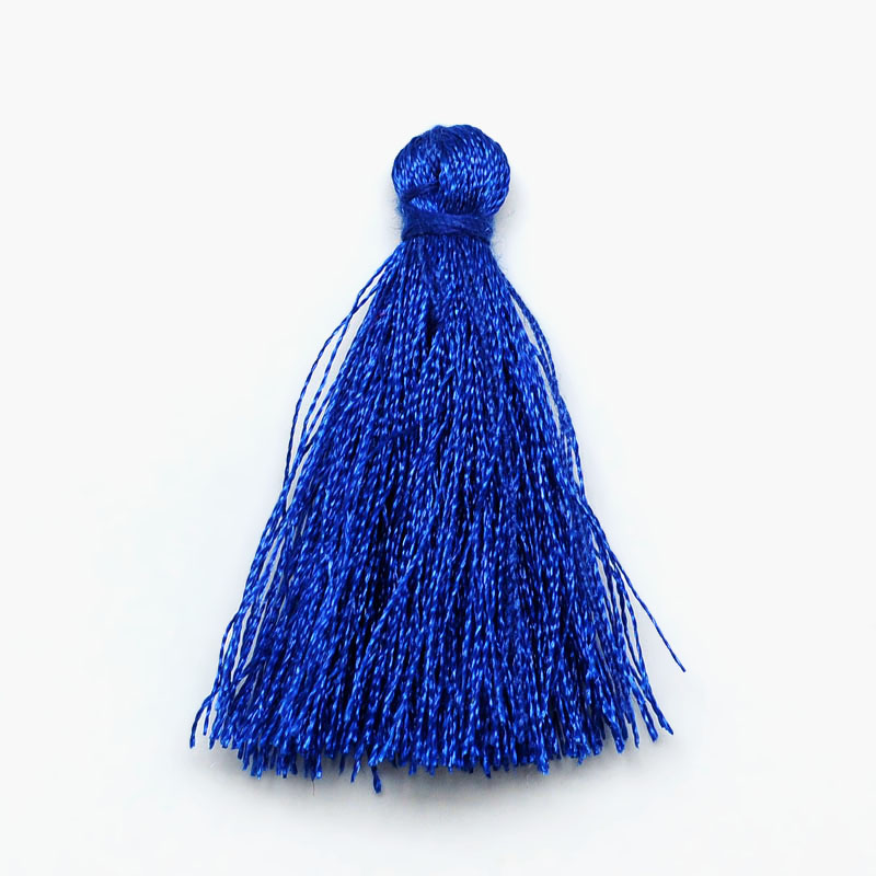 PandaHall Polyester Tassel Pendant Decorations, DarkBlue, 37~43x5mm; about 200pcs/bag Polyester Blue