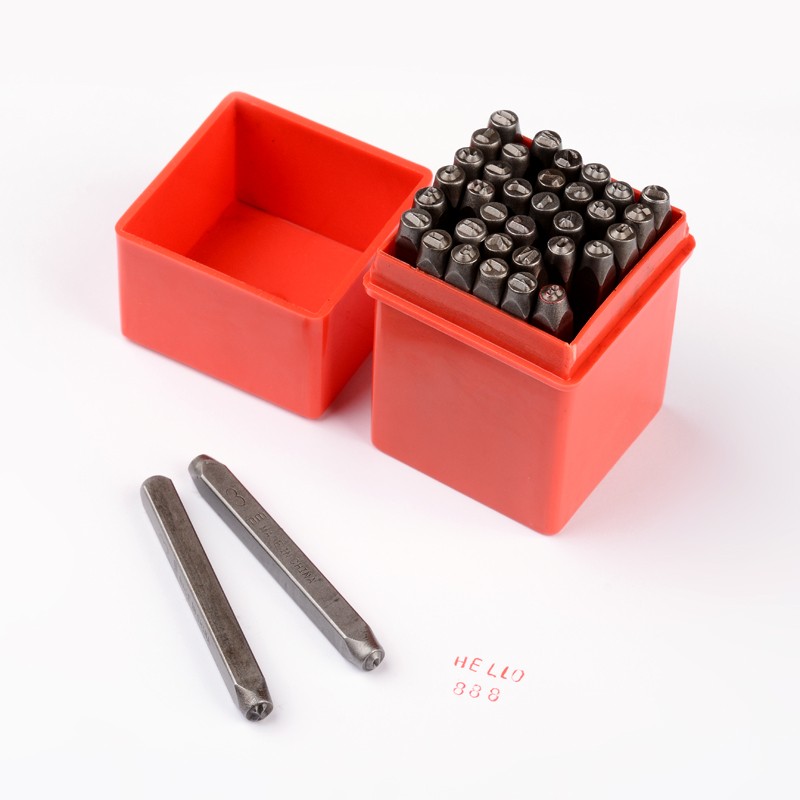PandaHall Iron Seal Stamps, Including Letter A~Z, Number 0~8 and Ampersand &, Black, 63x8mm; Letter & Number: 6mm; 36pcs/box Iron Black