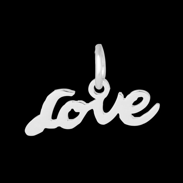 PandaHall Word Love 316 Stainless Steel Pendants, Stainless Steel Color, 8x21.5x1.5mm, Hole: 5mm Stainless Steel Word