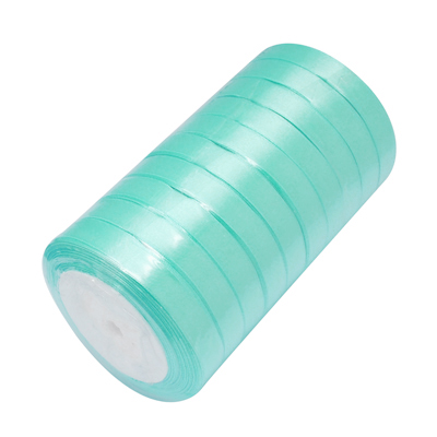 PandaHall Hair Accessory Satin Ribbon Handmade Material, Cyan, Size: about 5/8"(16mm) wide, 25 yards/roll(22.86m/roll) Polyester Cyan