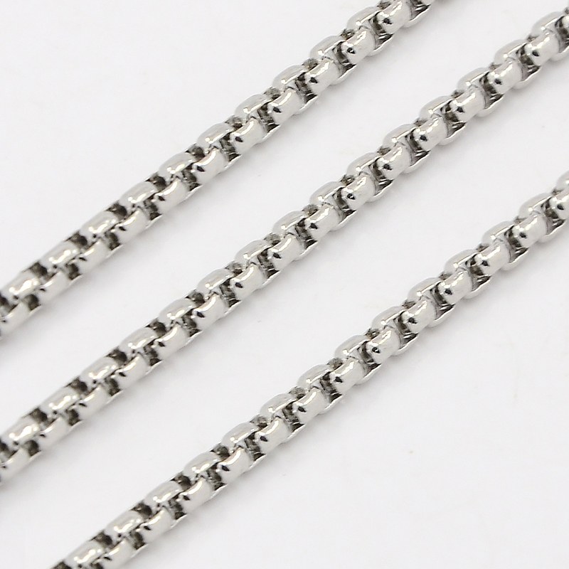 PandaHall 304 Stainless Steel Cable Chains, Stainless Steel Color, 2.5x2.5mm Stainless Steel