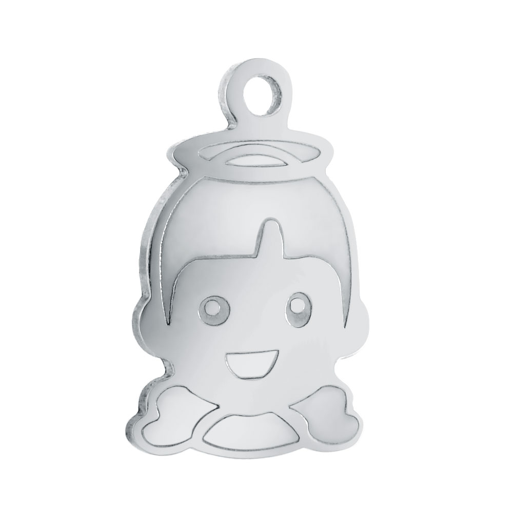 PandaHall 304 Stainless Steel Pendants, Angel, Stainless Steel Color, 18.7x11.6mm Stainless Steel Angel & Fairy