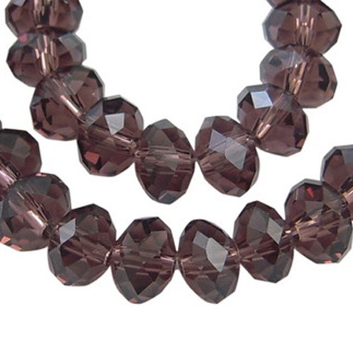 PandaHall Glass Beads Strands, Pearl Luster Plated, Crystal Suncatcher, Faceted Rondelle, Purple, 8x6mm, Hole: 1mm; about 72pcs/strand, 15"...