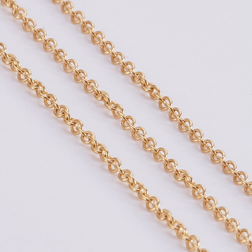 PandaHall 304 Stainless Steel Cable Chains, with Spool, Soldered, Golden, 1.5mm; about 20m/roll Stainless Steel