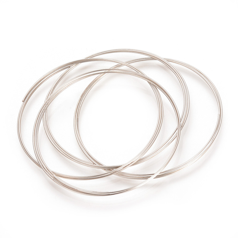 PandaHall Stainless Steel Memory Wire, Platinum, 0.5mm; 52mm Steel