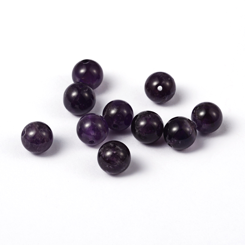PandaHall Natural Amethyst Round Bead Strands, 8mm, Hole: 1mm Amethyst Round