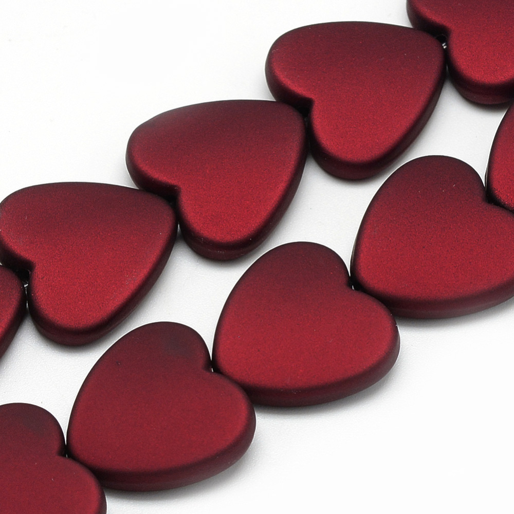 PandaHall Rubberized Style Acrylic Beads, Heart, Brown, 20x20x6mm, Hole: 2mm Acrylic Heart Red