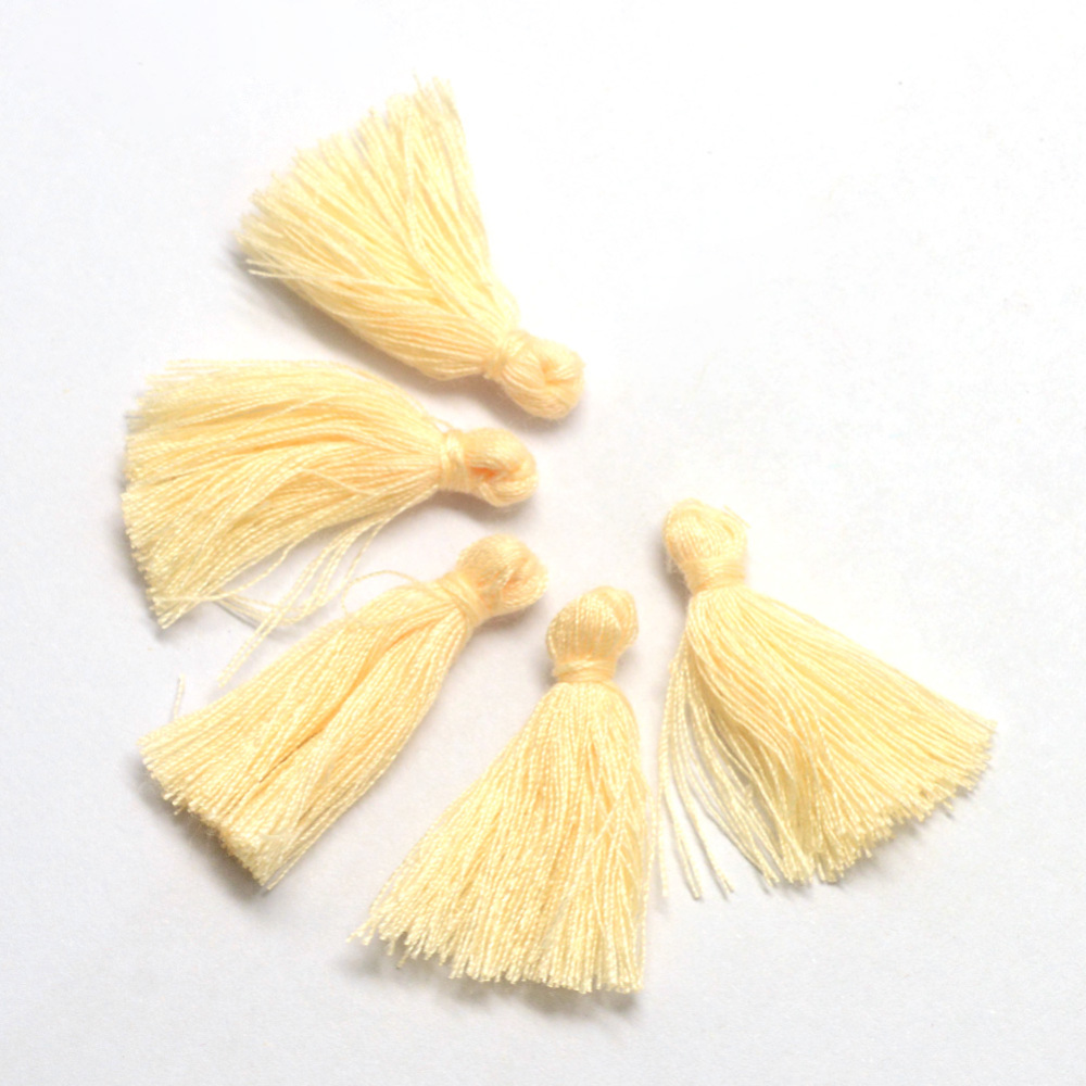 PandaHall Cotton Tassel Decorations, Pendant Decorations, LightKhaki, 30mm Cotton