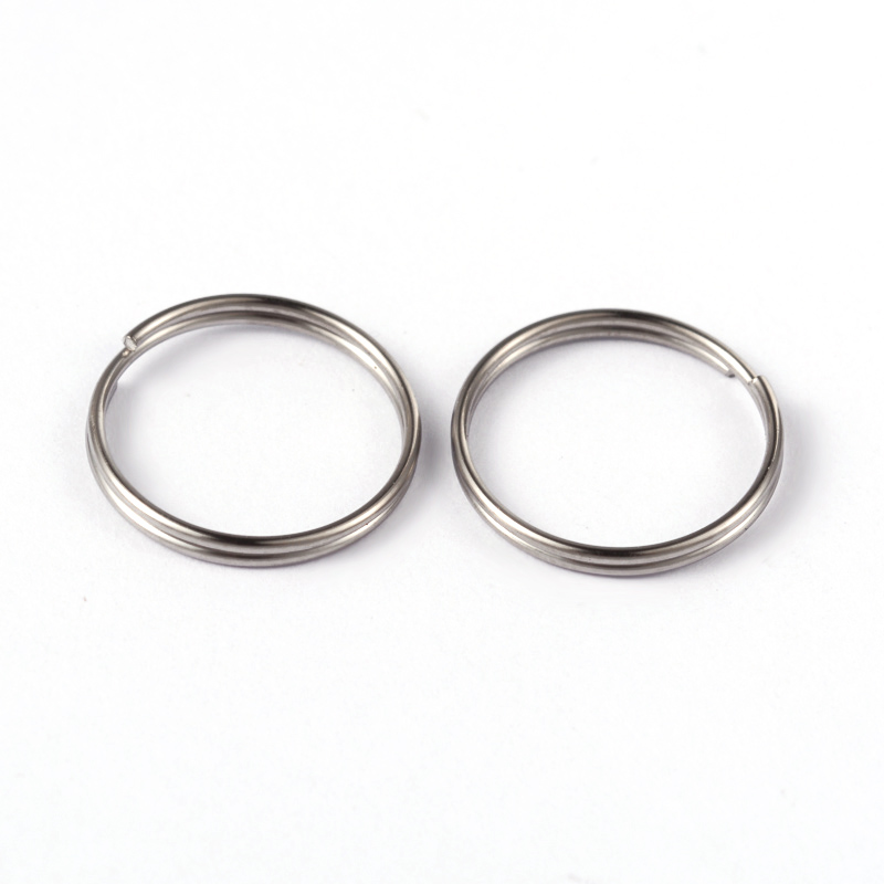 PandaHall 304 Stainless Steel Split Rings, Stainless Steel Color, 15x1.8mm Stainless Steel Ring