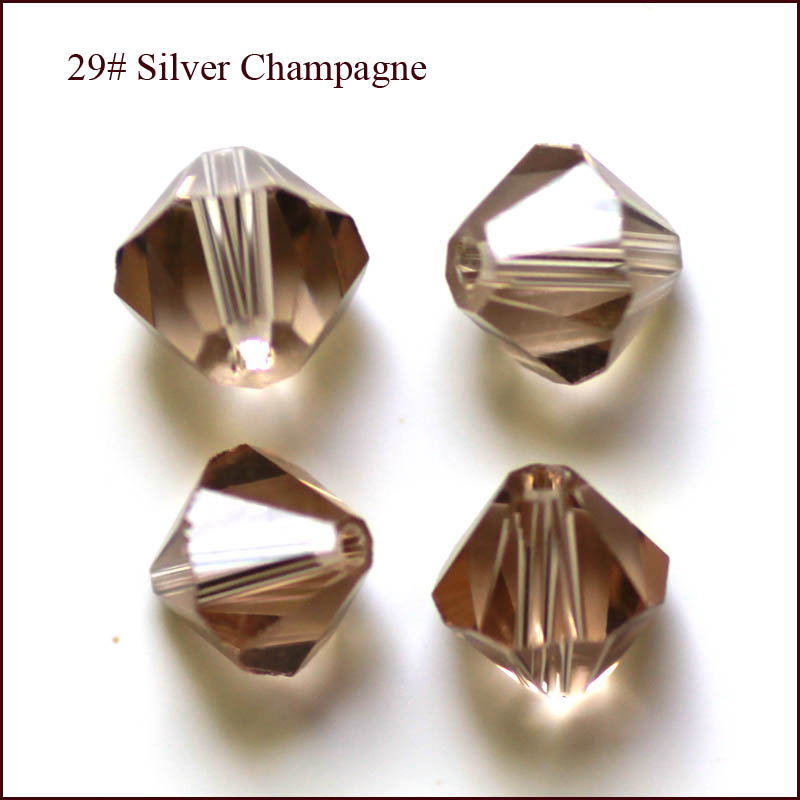 PandaHall Imitation Austrian Crystal Beads, Grade AAA, Faceted, Bicone, Camel, 6x6mm, Hole: 1mm Glass Bicone Brown