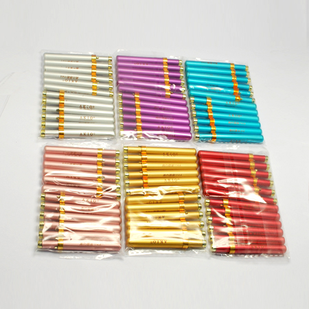 PandaHall Lip Brushes, with Aluminum Covers and Nylon Fiber, Mixed Color, 68x9mm Aluminum Tool Multicolor