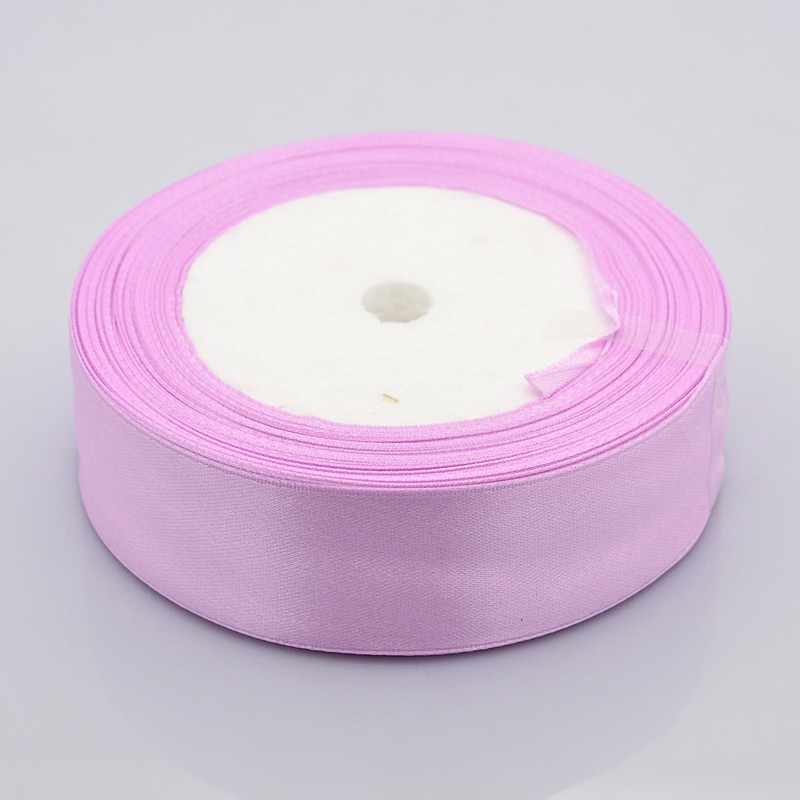 PandaHall Hair Accessory Satin Ribbon Handmade Material, PearlPink, about 1"(25mm) wide, 25yards/roll(22.86m/roll) Polyester Pink