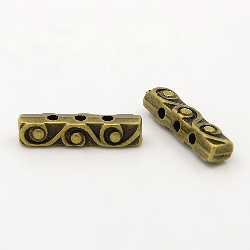 PandaHall Tibetan Style Bar Spacers, Lead Free & Cadmium Free & Nickel Free, Antique Bronze, Cuboid, about 18mm long, 4mm wide, 5mm thick...
