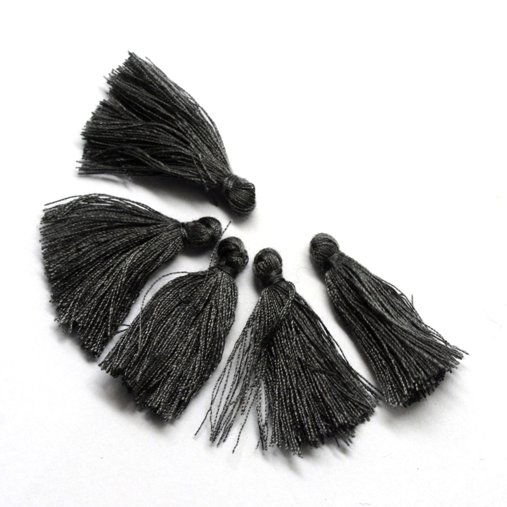 PandaHall Cotton Tassel Decorations, Pendant Decorations, Gray, 30mm Cotton Gray