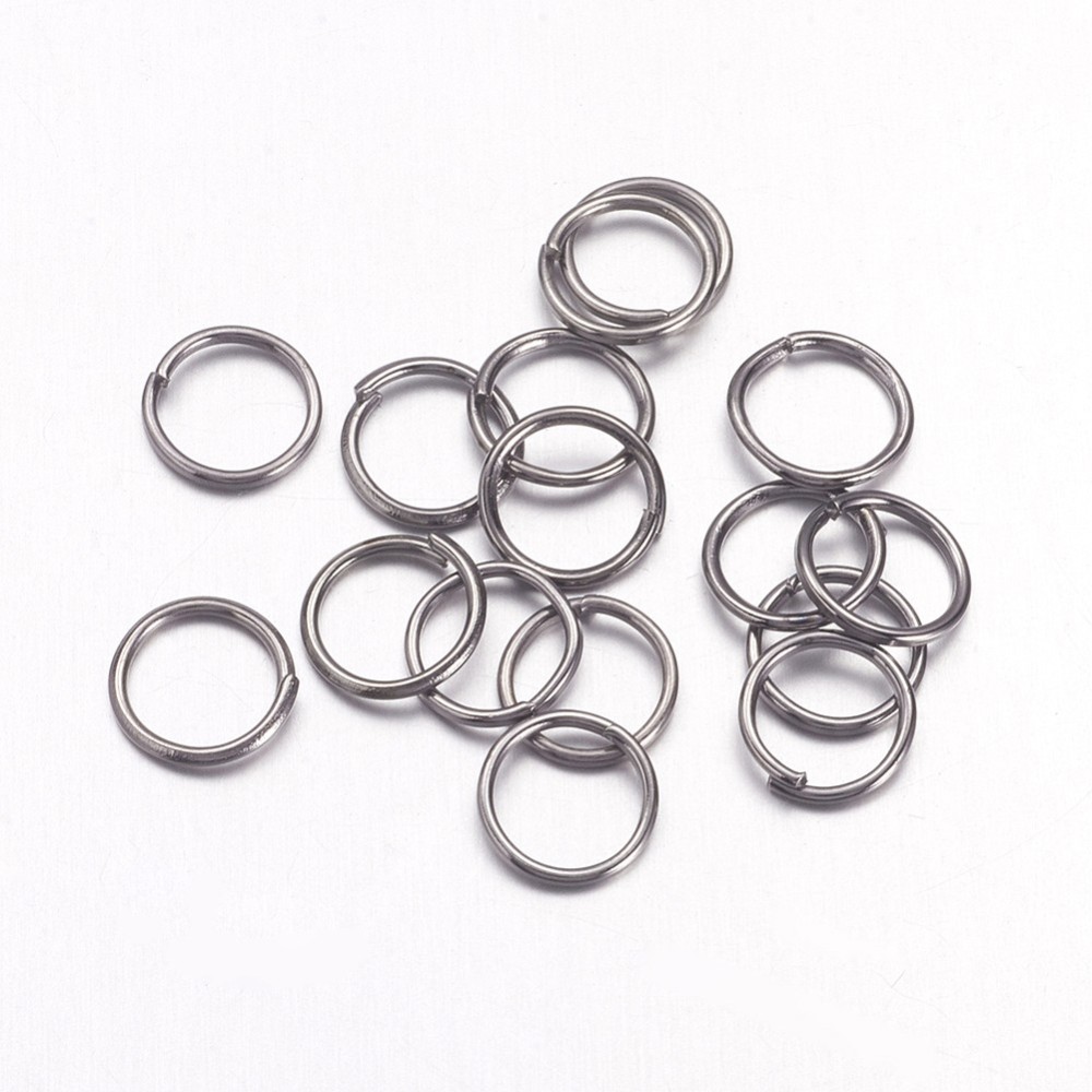 PandaHall Iron Jump Rings, Close but Unsoldered, Gunmetal, about  7mm in the diameter, 0.7mm thick; about 5.6mm inner diameter; about...