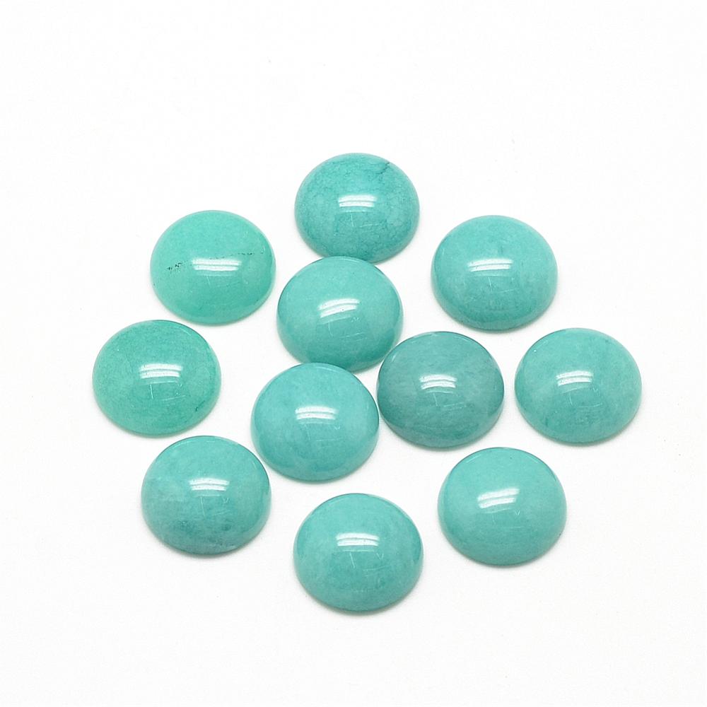 PandaHall Natural White Jade Cabochons, Dyed, Half Round/Dome, Aqua, 12x5mm White Jade Half Round Cyan