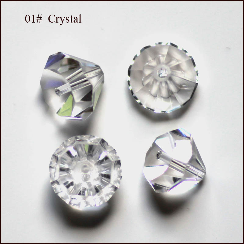 PandaHall Imitation Austrian Crystal Beads, Grade AAA, Faceted, Diamond, Clear, 6x4mm, Hole: 0.8~1.1mm Glass Diamond Clear