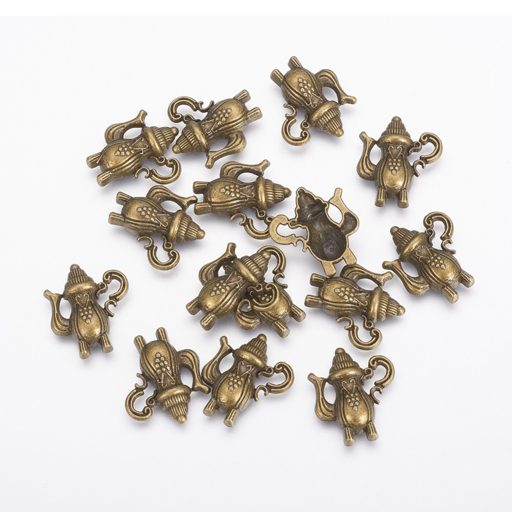 PandaHall Tibetan Style Pendants, Flagon, Antique Bronze, Lead Free and Cadmium Free and Nickle Free, 19x16x4mm, Hole: 3mm Alloy Tableware