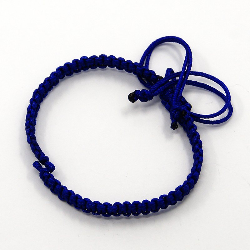 PandaHall Braided Nylon Cord for DIY Bracelet Making, MediumBlue, 145~155x5x2mm Nylon Blue