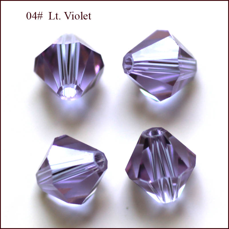 PandaHall Imitation Austrian Crystal Beads, Grade AAA, Faceted, Bicone, MediumPurple, 8x8mm, Hole: 1mm Glass Bicone Purple