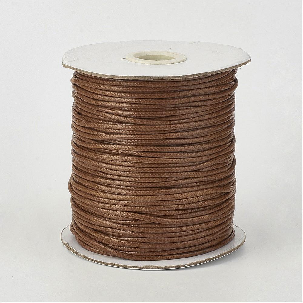 PandaHall Environmental Korean Waxed Polyester Cord, Camel, 3mm; about 50yards/roll(45.72m/roll) Waxed Polyester Cord Brown