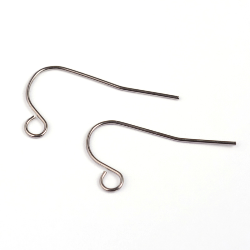 PandaHall 304 Stainless Steel Earring Hook Findings, Stainless Steel Color, 22x12x0.8mm, Hole: 2.5mm Stainless Steel