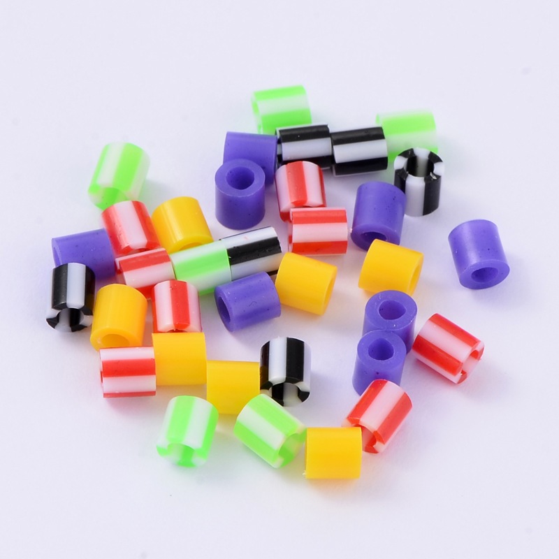 PandaHall Mixed Style Tube PE DIY Fuse Beads Refills, Mixed Color, 5x5mm, Hole: 3mm; about 1000pcs/60g Plastic Tube Multicolor