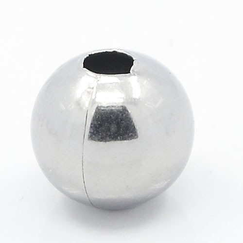 PandaHall 304 Stainless Steel Beads, Round, Stainless Steel Color, 6mm, Hole: 2.3mm Stainless Steel Round