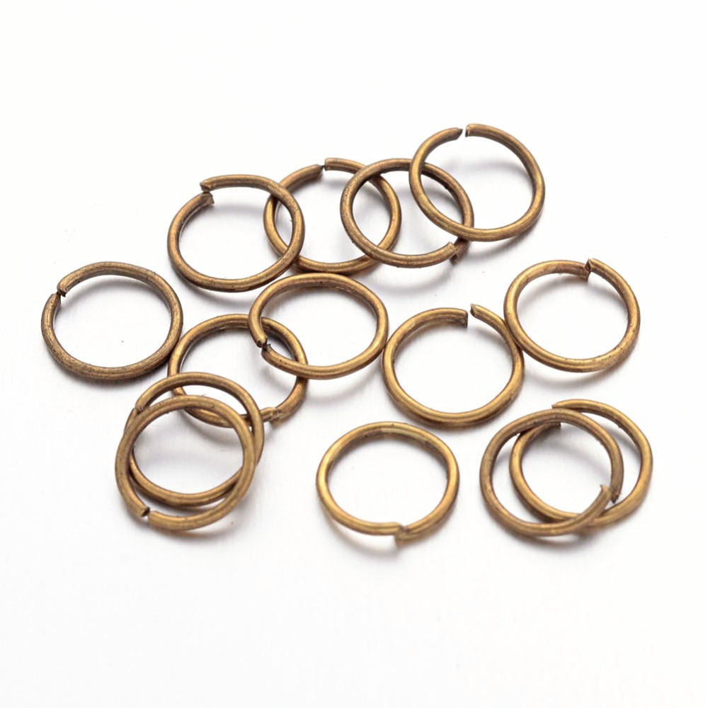 PandaHall Iron Jump Rings, Close but Unsoldered, Antique Bronze, 7x0.7mm; about 5.6mm inner diameter; about 150pcs/10g Iron Ring