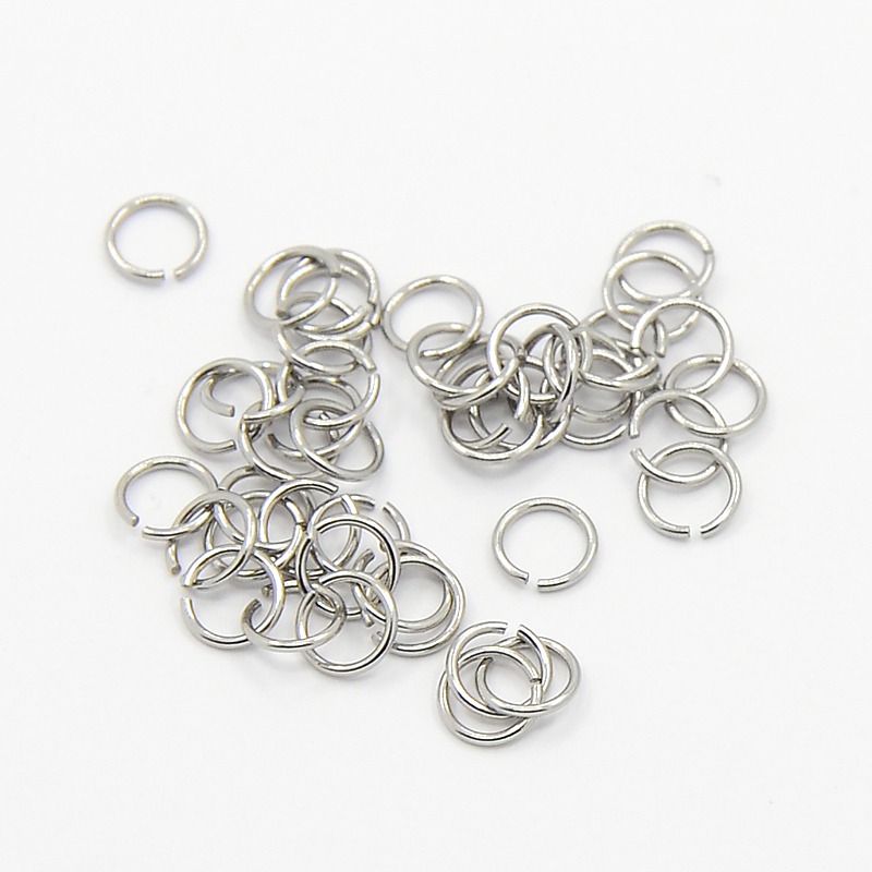 PandaHall 304 Stainless Steel Jump Rings, Stainless Steel Color, 4x0.5mm; about 3mm inner diameter, Hole: 3.5mm; about 2500pcs/bag Stainless...