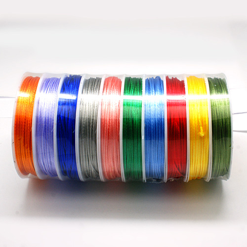 PandaHall Nylon Thread for Jewelry Making, Mixed Color, 1mm, 10m/roll, 10pcs/group Nylon Multicolor