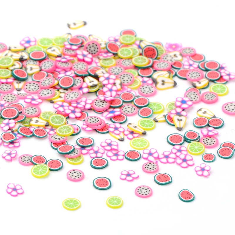 PandaHall Pretty Handmade Polymer Clay Cabochons, Mixed Color, 4~5x3.5~5x0.2~0.5mm Polymer Clay Others Multicolor