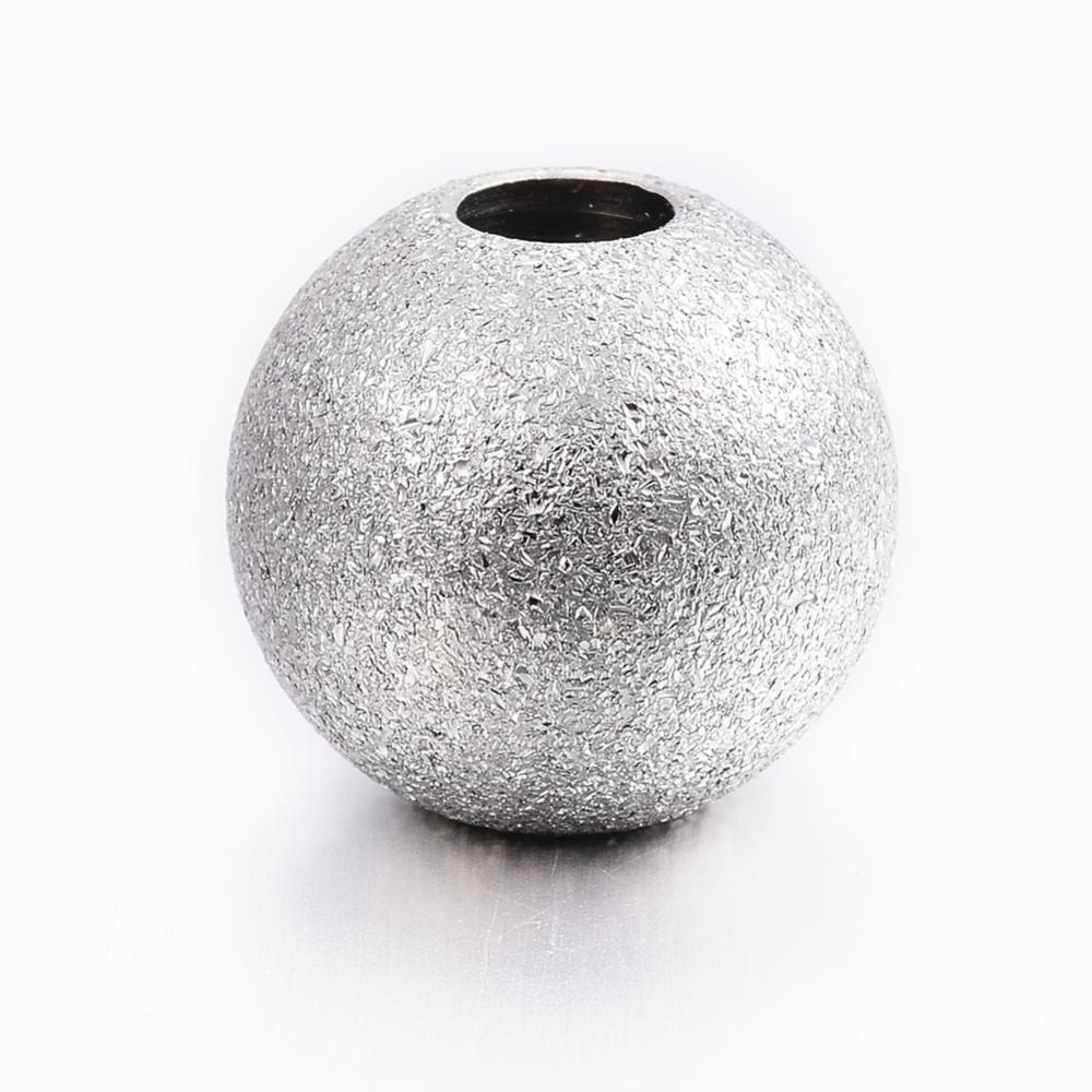 PandaHall 304 Stainless Steel Stardust Beads, Round, Stainless Steel Color, 10x9mm, Hole: 3mm Stainless Steel Round
