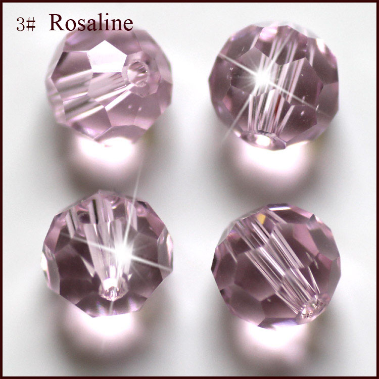 PandaHall Imitation Austrian Crystal Beads, Grade AAA, Faceted, Round, Lilac, 6mm, Hole: 1mm Glass Round Purple