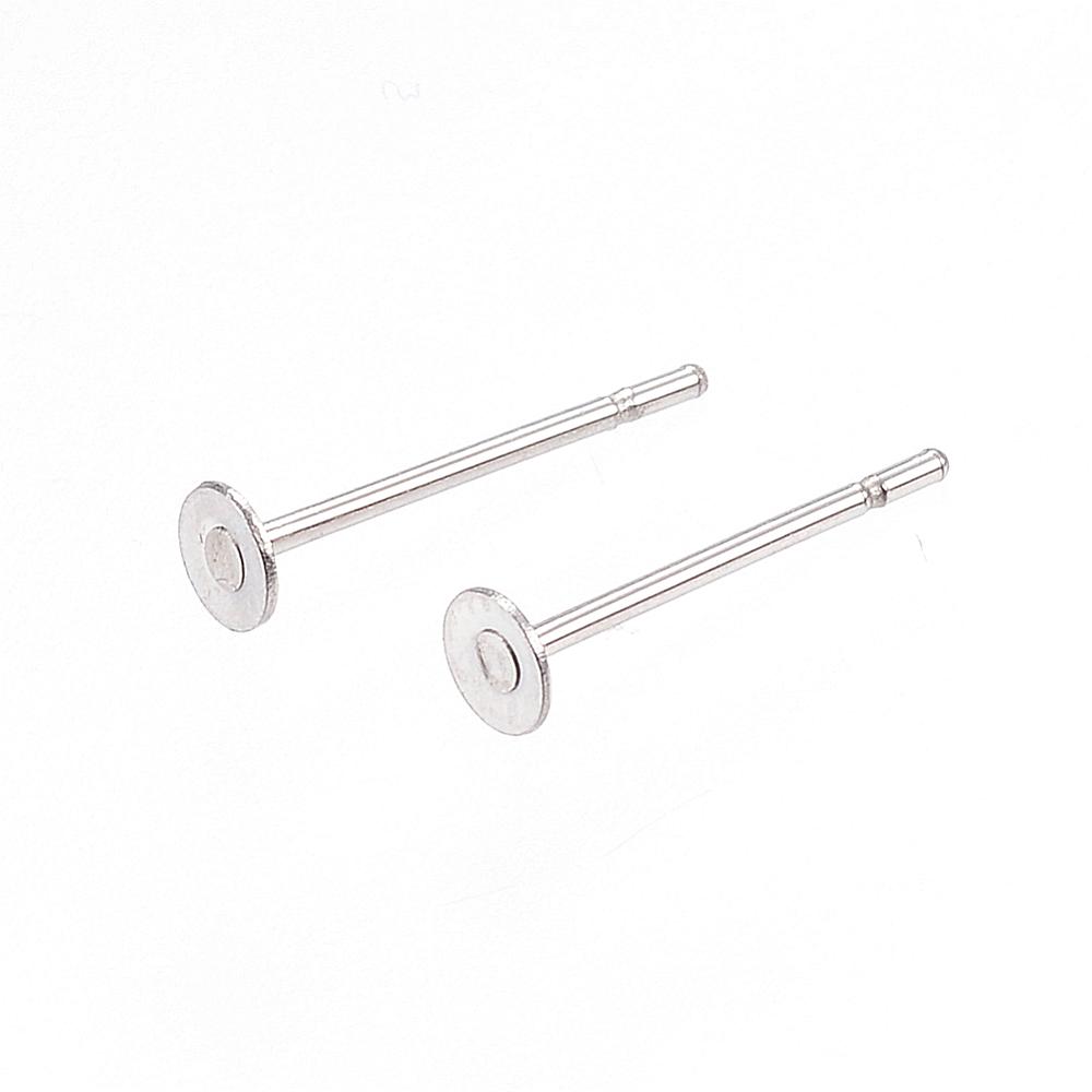 PandaHall 304 Stainless Steel Stud Earring Findings, Stainless Steel Color, 12x3mm, Pin: 0.8mm Stainless Steel