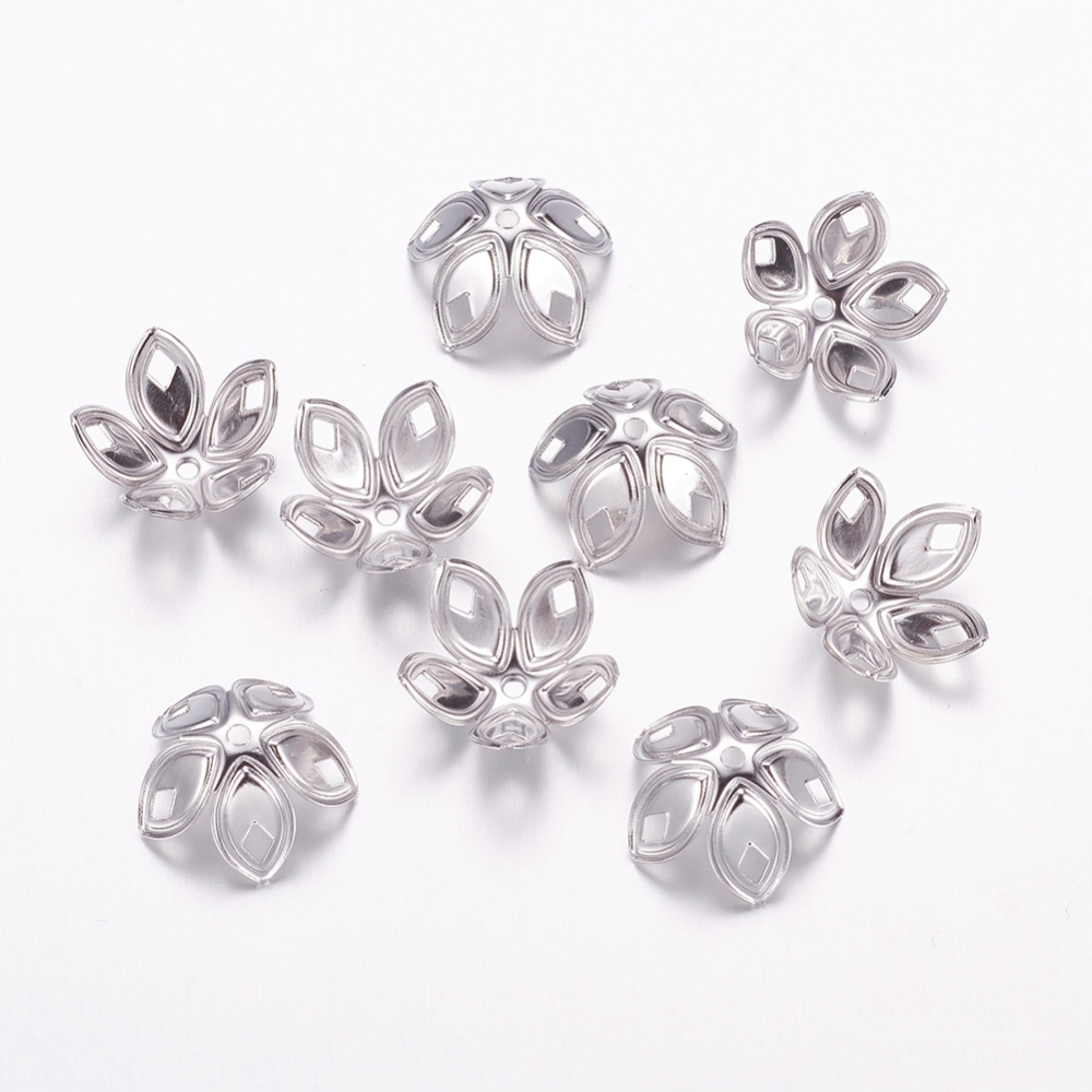 PandaHall Iron Bead Caps, Platinum Color, about 18mm in diameter, 8mm high, hole: 2mm Iron